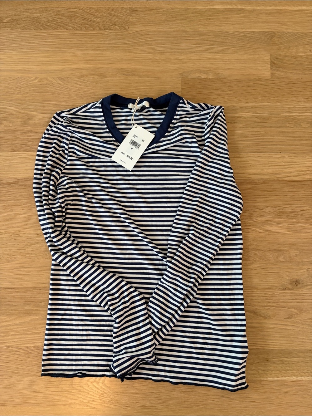 Splendid Navy and White Striped Long Sleeve Top